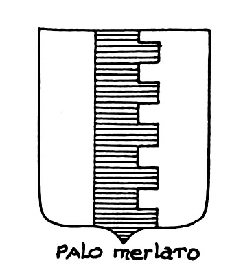 Immagine del termine araldico: Palo merlato